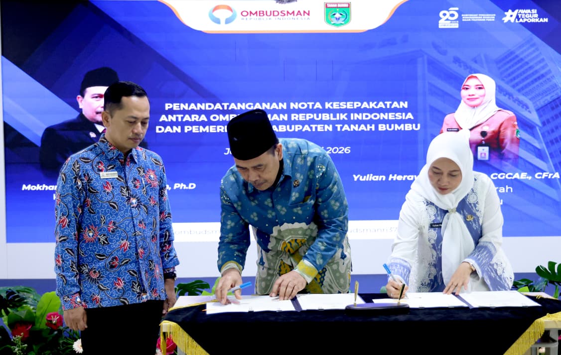 Tingkatkan Pelayanan Publik, Pemkab Tanah Bumbu Jalin Kerja Sama dengan Ombudsman RI