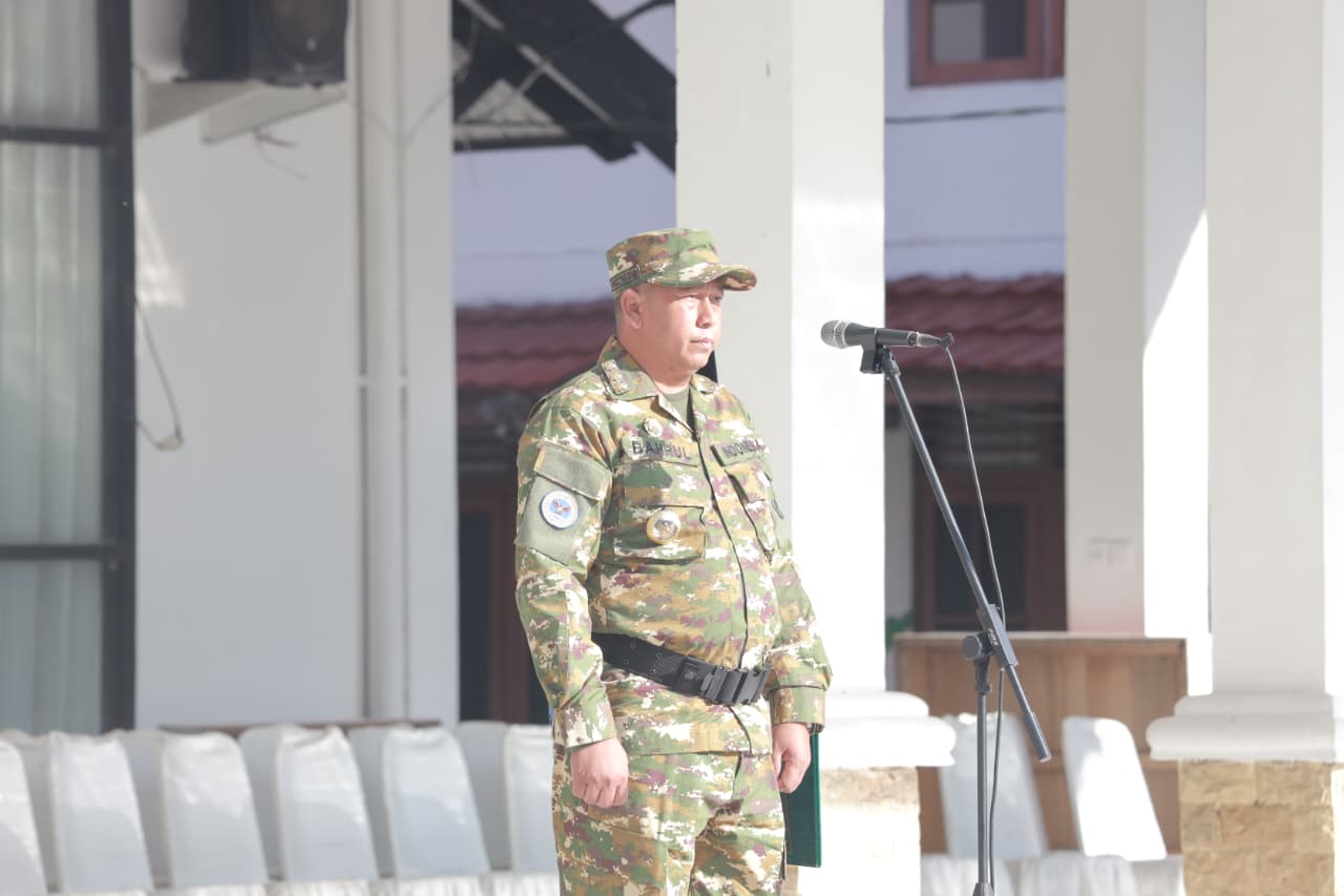 Upacara 17-an, Bupati Bahrul Ilmi Perkenalkan Danyonif 925/Ksatria Wangkang