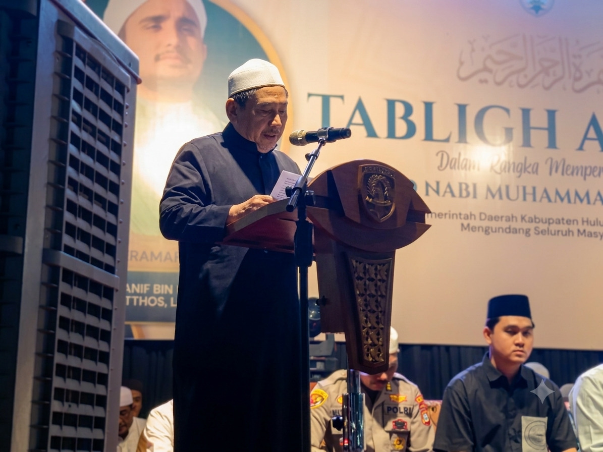 Tabligh Akbar Maulid Nabi di Barabai Dihadiri Ribuan Jemaah, Bupati HST Ajak Teladani Rasulullah