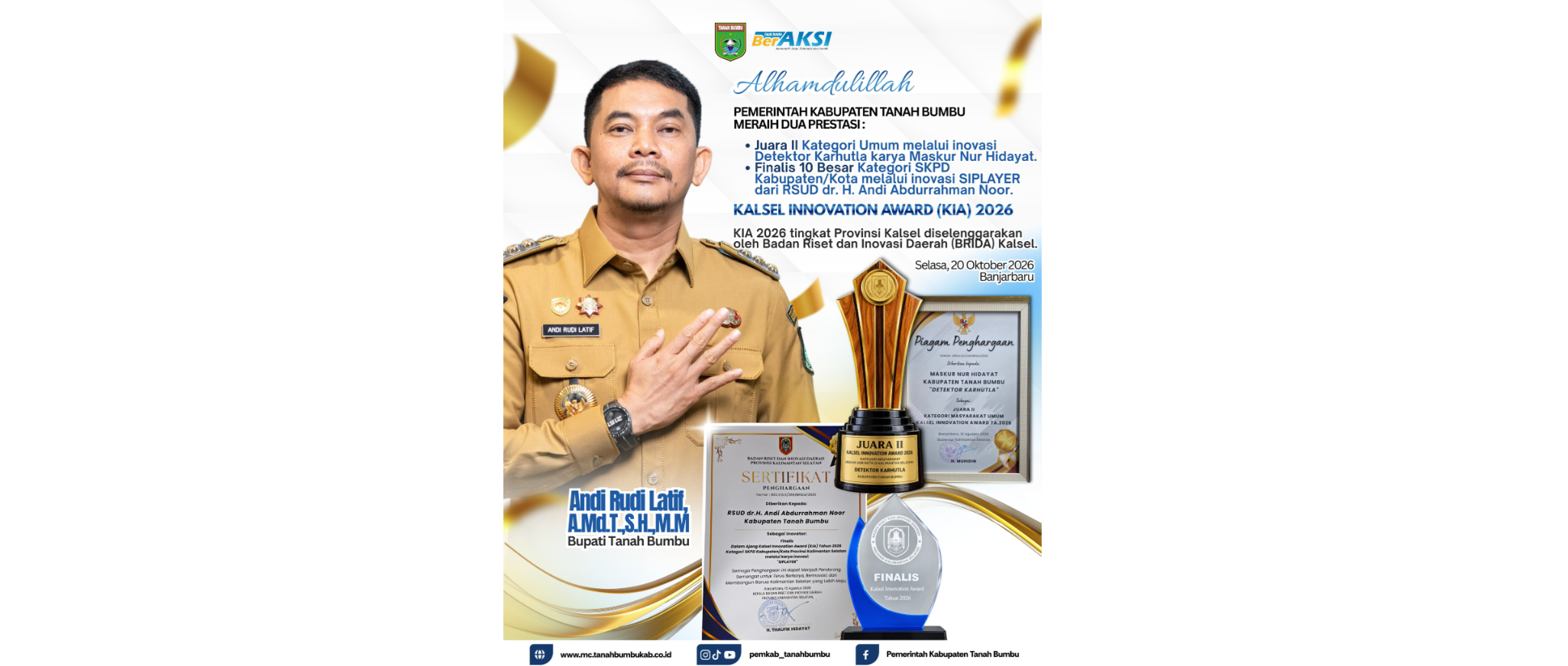 Inovasi Tanah Bumbu Berprestasi di Kalsel Innovation Award 2026, Detektor Karhutla Raih Juara II